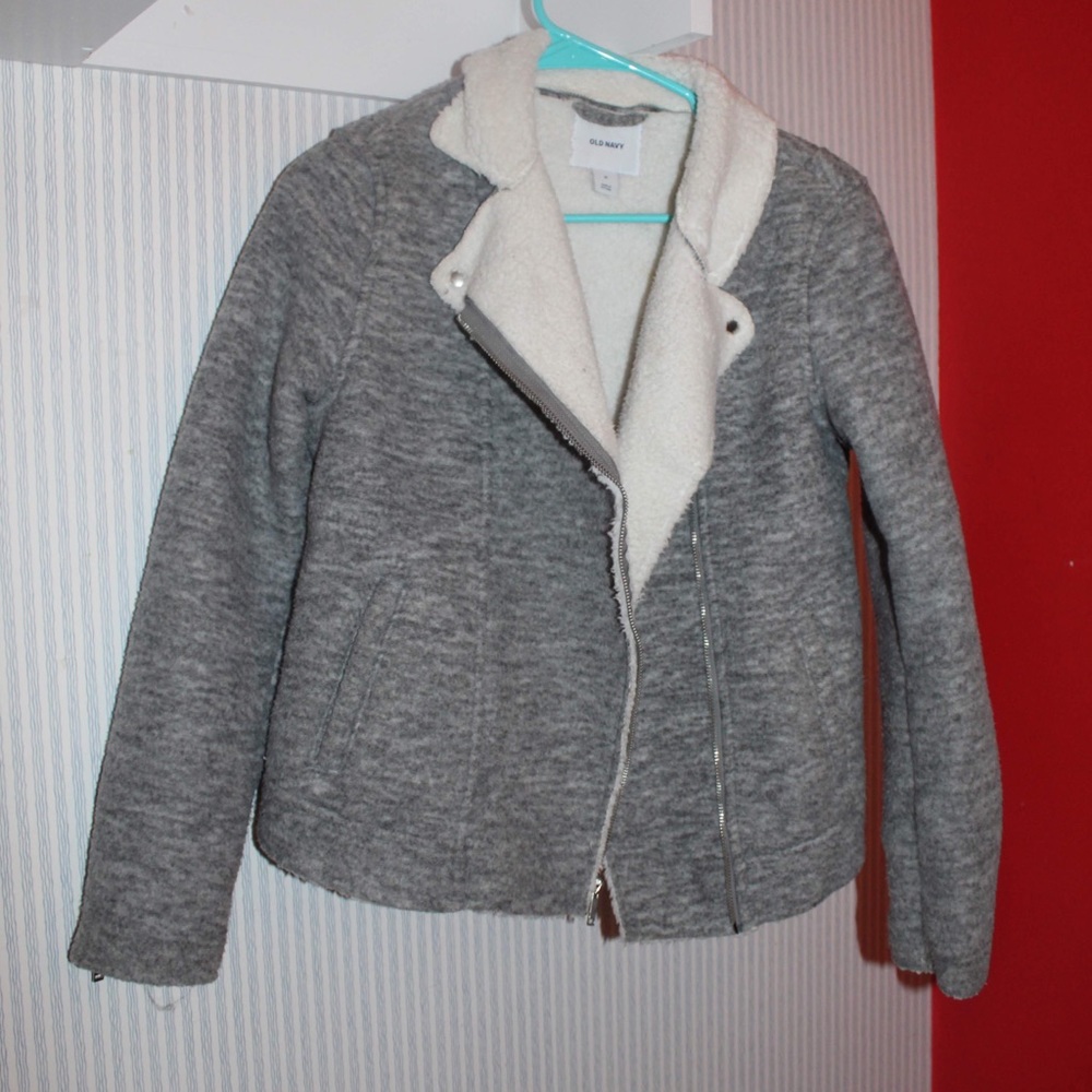Fleece and wool moto jacket